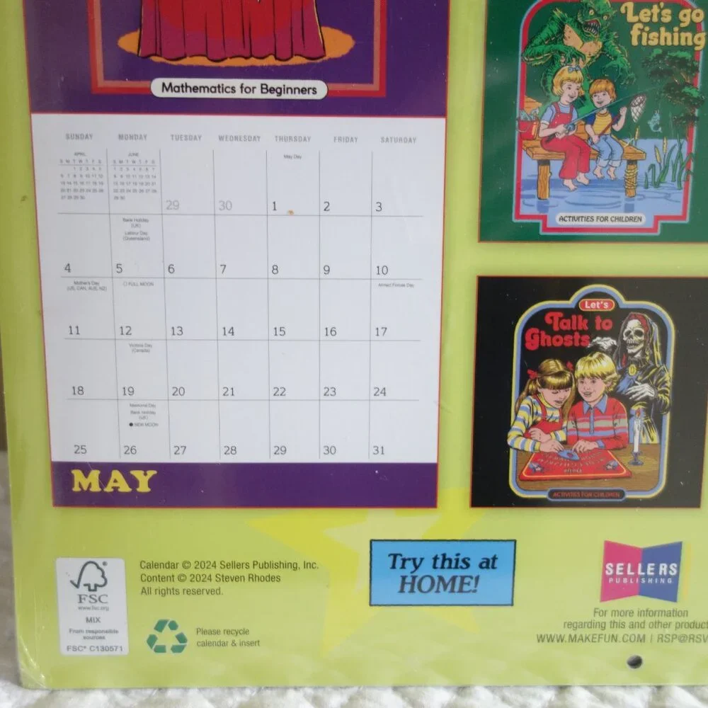 Sealed 2025 Calendar TWISTED NOSTALGIA Steven Rhodes Alien Abduction Club